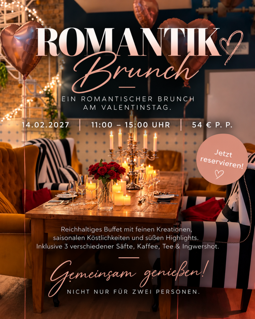Romantik-Brunch zum Valentinstag im ZeitGeist Bad Nauheim am 14. Februar 2027 mit reichhaltigem Buffet, saisonalen Köstlichkeiten und süßen Highlights.