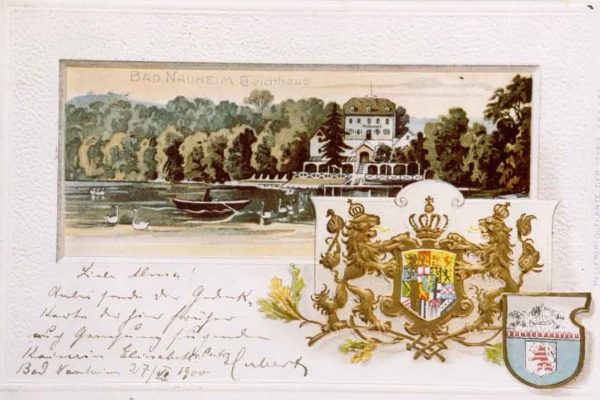 Postkarte vom Teichhaus Bad Nauheim