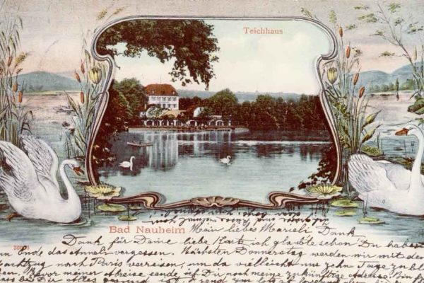 Postkarte vom Teichhaus Bad Nauheim