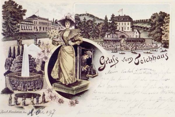 Postkarte vom Teichhaus Bad Nauheim