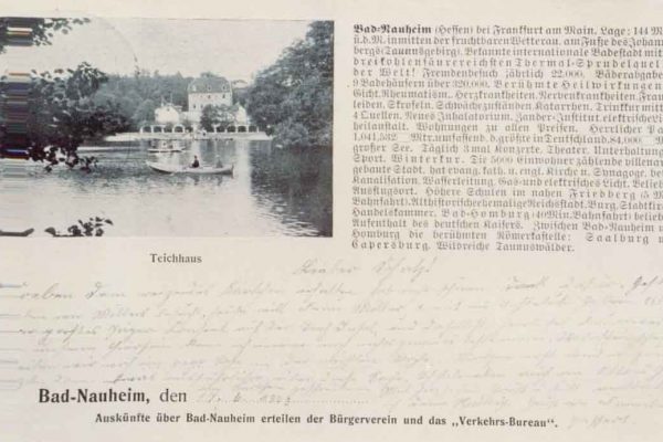 Postkarte vom Teichhaus in den 50ern